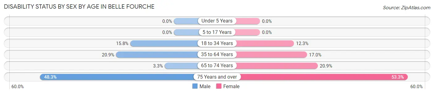 Disability Status by Sex by Age in Belle Fourche