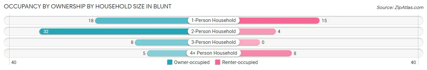 Occupancy by Ownership by Household Size in Blunt