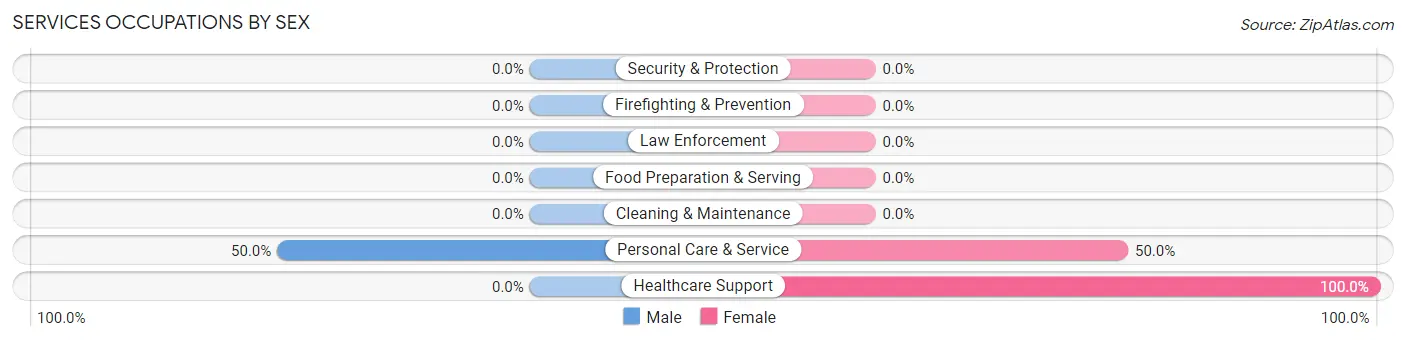 Services Occupations by Sex in Brant Lake
