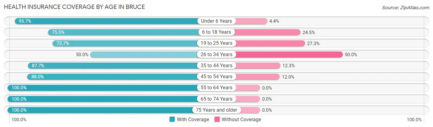 Health Insurance Coverage by Age in Bruce