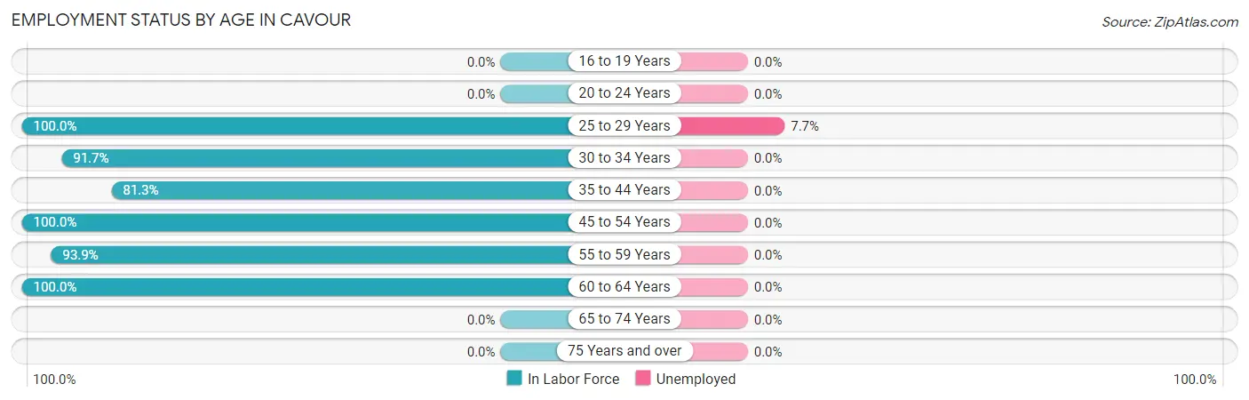 Employment Status by Age in Cavour