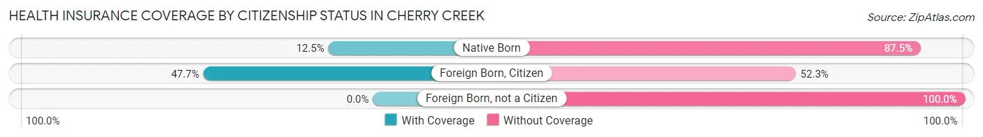 Health Insurance Coverage by Citizenship Status in Cherry Creek