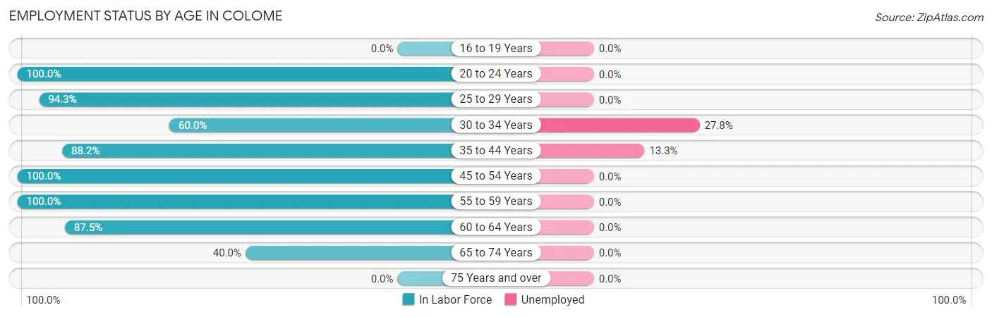 Employment Status by Age in Colome