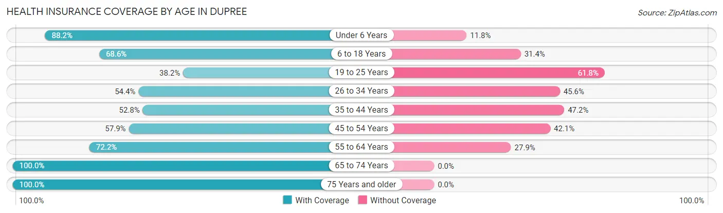 Health Insurance Coverage by Age in Dupree