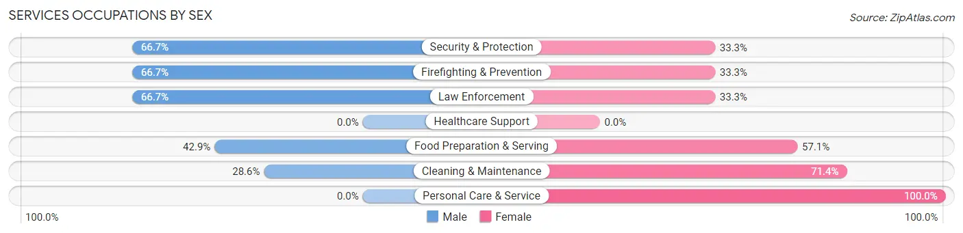 Services Occupations by Sex in Dupree