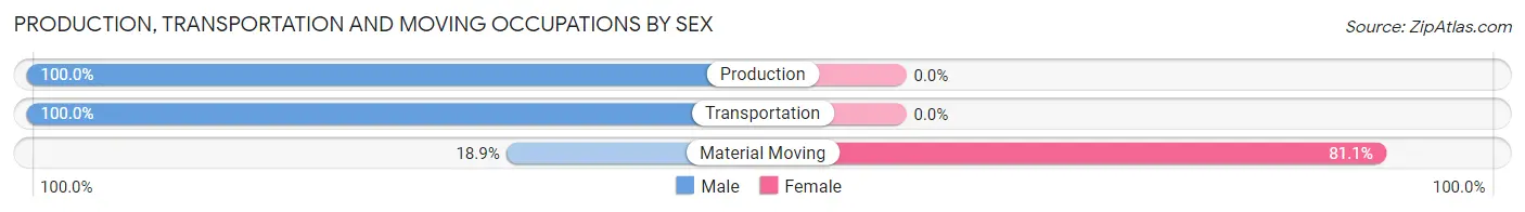 Production, Transportation and Moving Occupations by Sex in Gettysburg