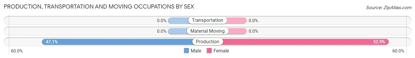 Production, Transportation and Moving Occupations by Sex in Glendale Colony
