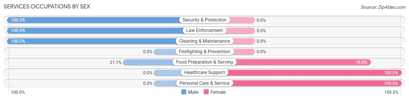 Services Occupations by Sex in Howard