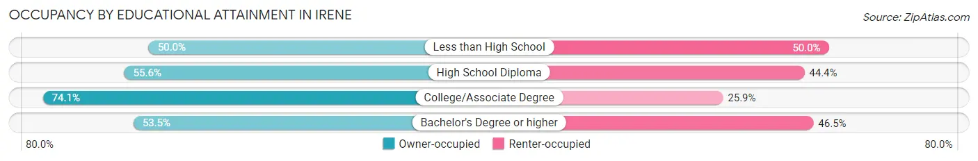 Occupancy by Educational Attainment in Irene