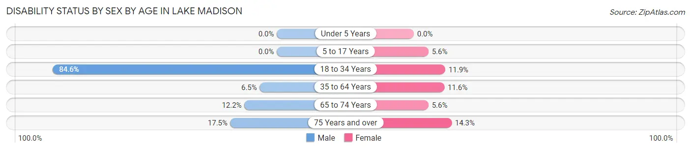 Disability Status by Sex by Age in Lake Madison