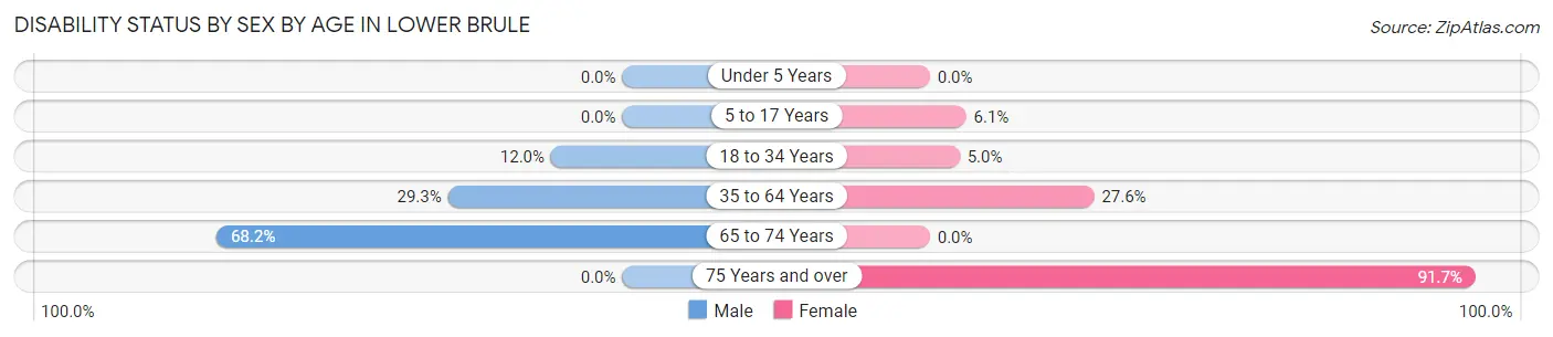 Disability Status by Sex by Age in Lower Brule