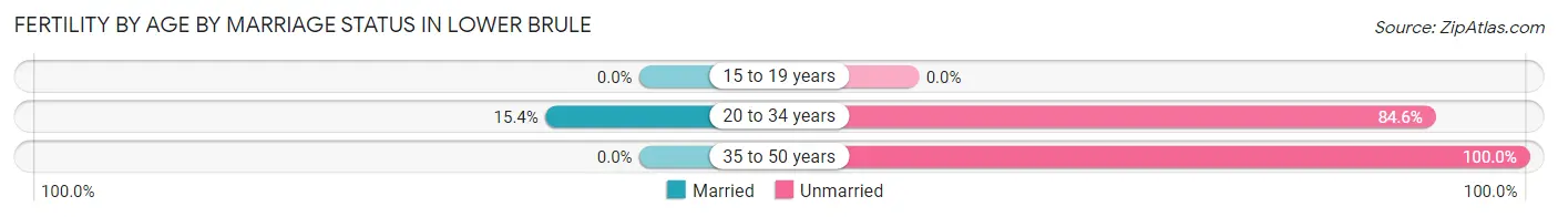 Female Fertility by Age by Marriage Status in Lower Brule