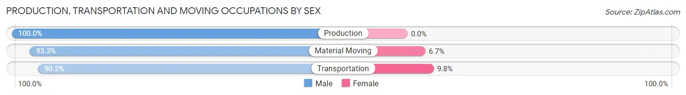 Production, Transportation and Moving Occupations by Sex in Menno