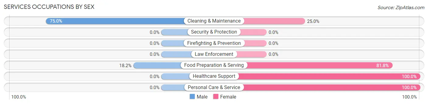 Services Occupations by Sex in Menno