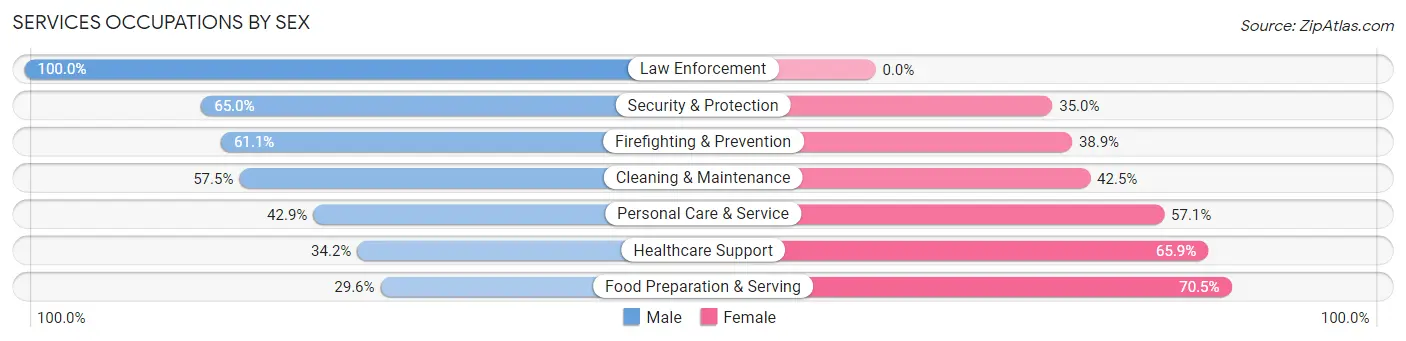 Services Occupations by Sex in Miller