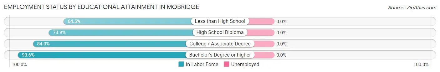 Employment Status by Educational Attainment in Mobridge