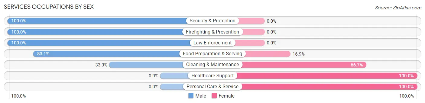 Services Occupations by Sex in Mobridge