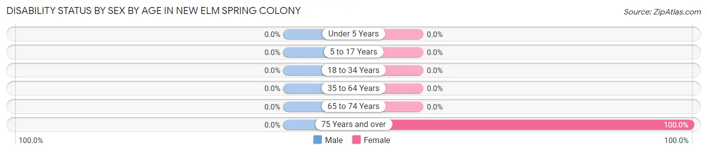 Disability Status by Sex by Age in New Elm Spring Colony