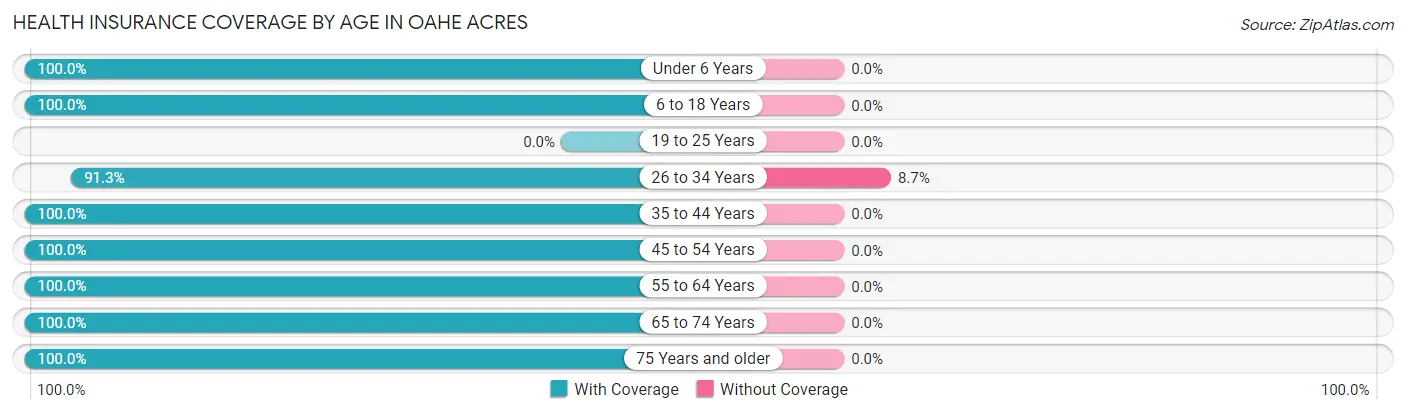 Health Insurance Coverage by Age in Oahe Acres
