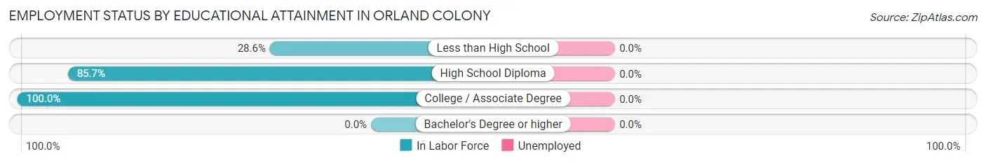 Employment Status by Educational Attainment in Orland Colony