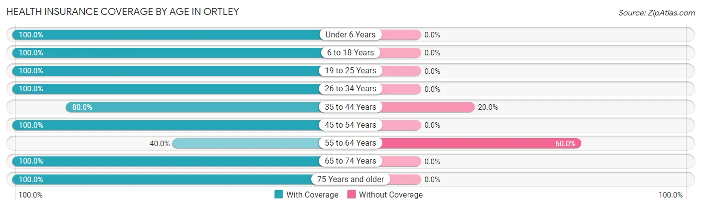 Health Insurance Coverage by Age in Ortley