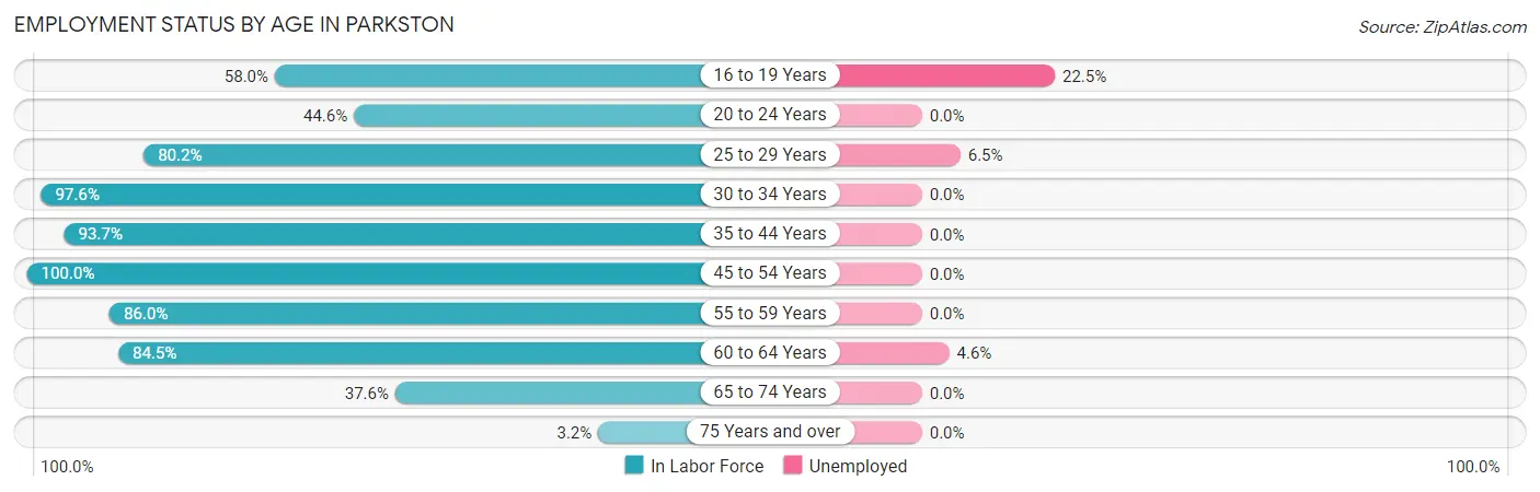 Employment Status by Age in Parkston