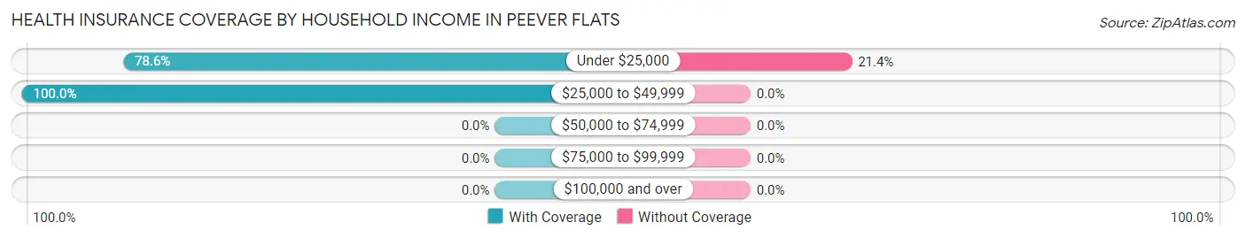 Health Insurance Coverage by Household Income in Peever Flats