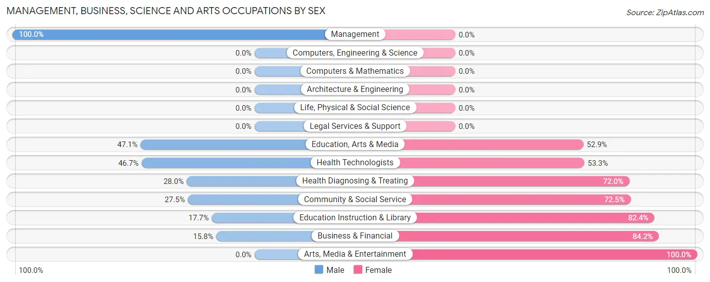 Management, Business, Science and Arts Occupations by Sex in Plankinton