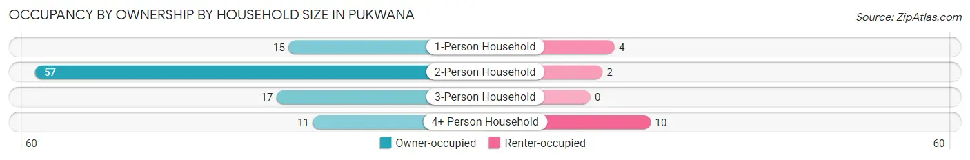Occupancy by Ownership by Household Size in Pukwana