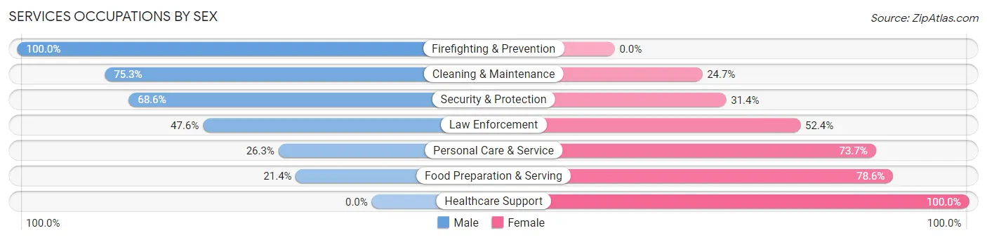 Services Occupations by Sex in Sisseton