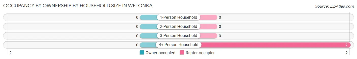 Occupancy by Ownership by Household Size in Wetonka