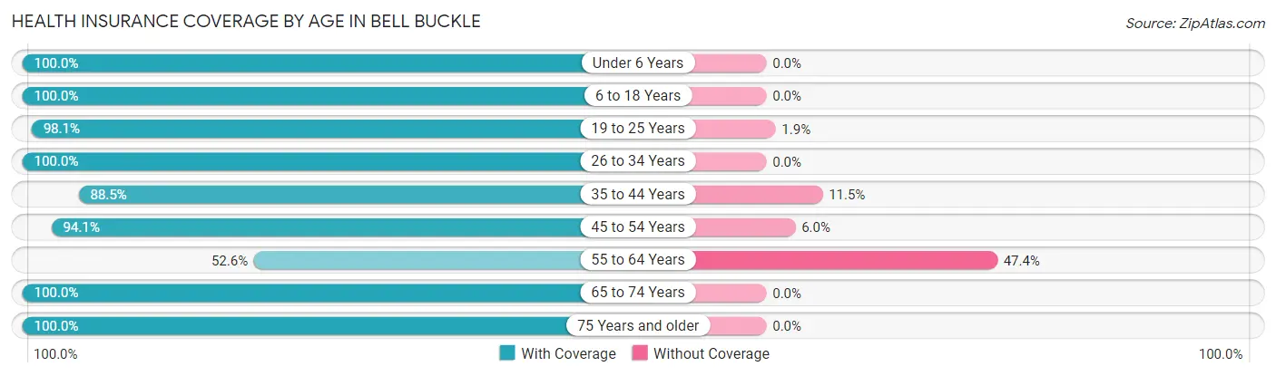 Health Insurance Coverage by Age in Bell Buckle