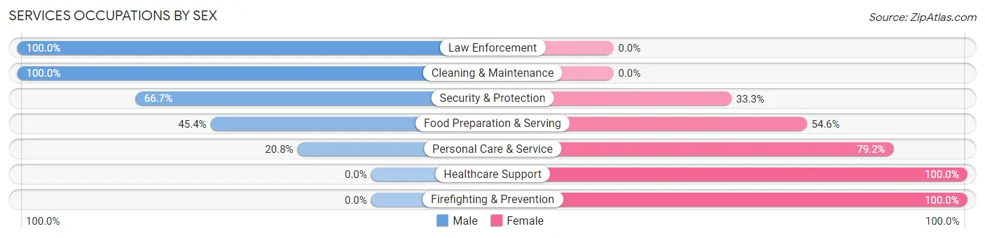 Services Occupations by Sex in Berry Hill