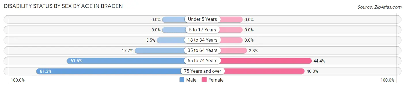 Disability Status by Sex by Age in Braden
