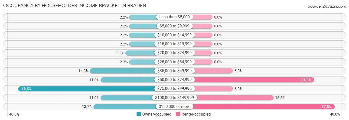 Occupancy by Householder Income Bracket in Braden