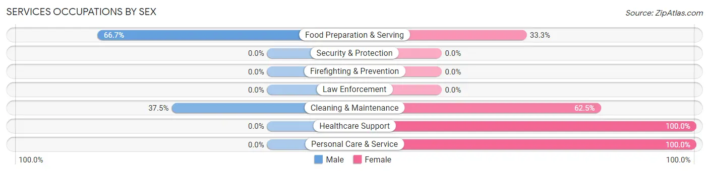 Services Occupations by Sex in Braden
