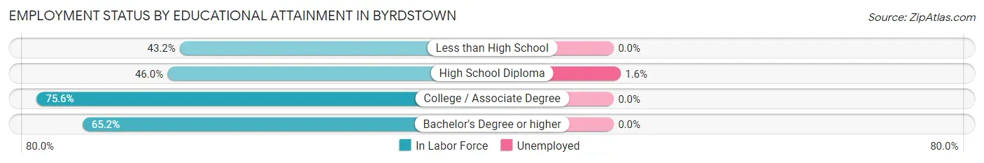 Employment Status by Educational Attainment in Byrdstown