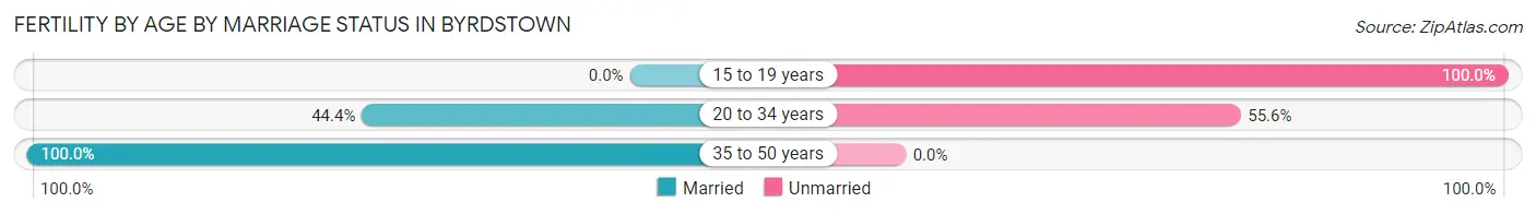 Female Fertility by Age by Marriage Status in Byrdstown