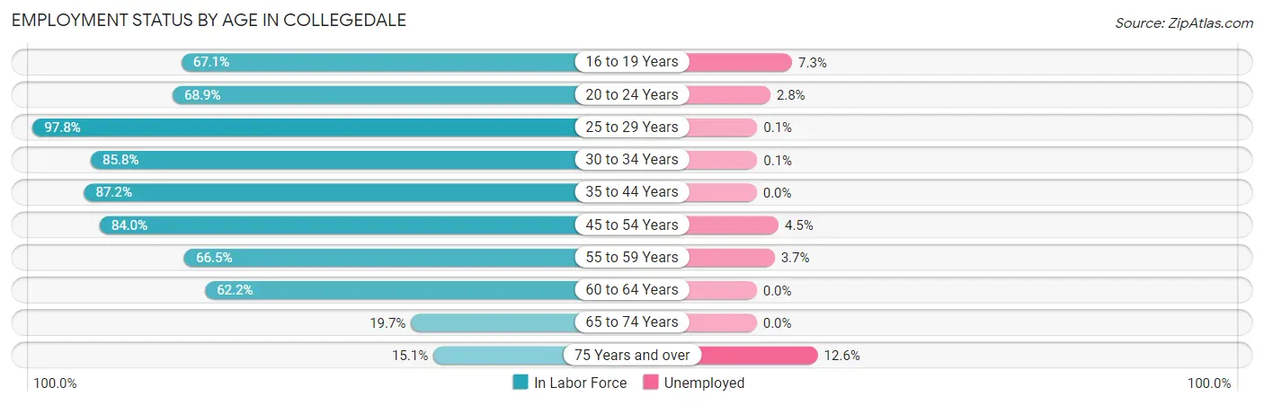 Employment Status by Age in Collegedale