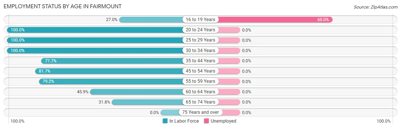 Employment Status by Age in Fairmount