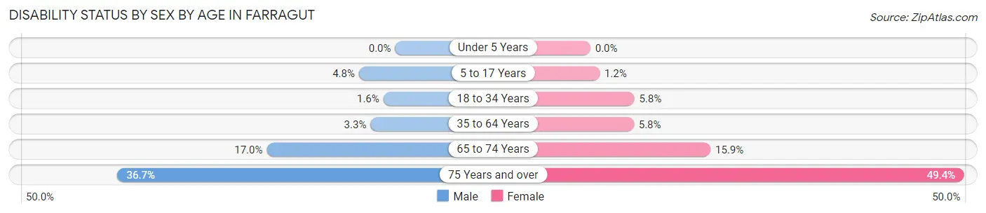 Disability Status by Sex by Age in Farragut
