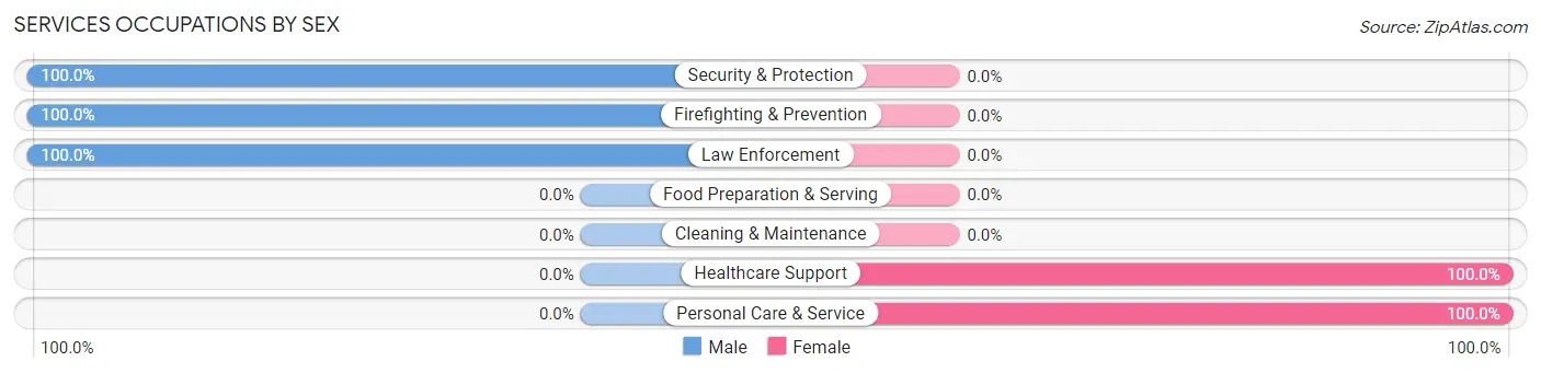 Services Occupations by Sex in Flat Top Mountain