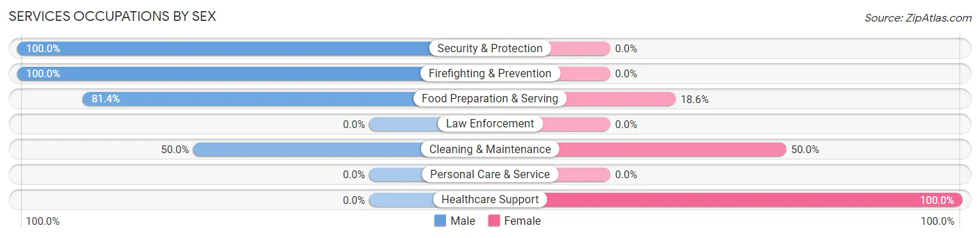 Services Occupations by Sex in Graysville
