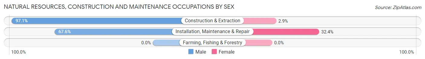 Natural Resources, Construction and Maintenance Occupations by Sex in Hartsville Trousdale County
