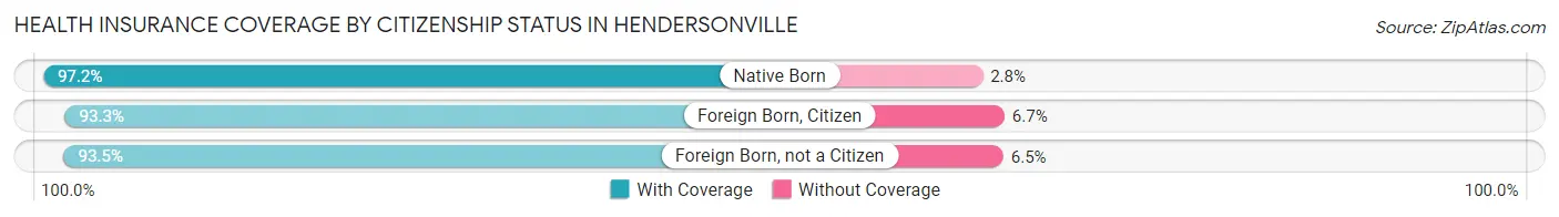 Health Insurance Coverage by Citizenship Status in Hendersonville