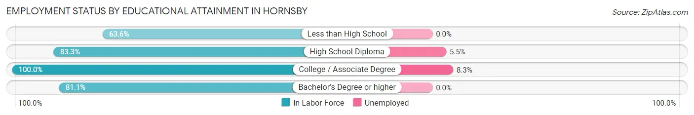 Employment Status by Educational Attainment in Hornsby