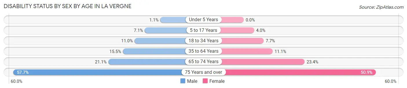 Disability Status by Sex by Age in La Vergne