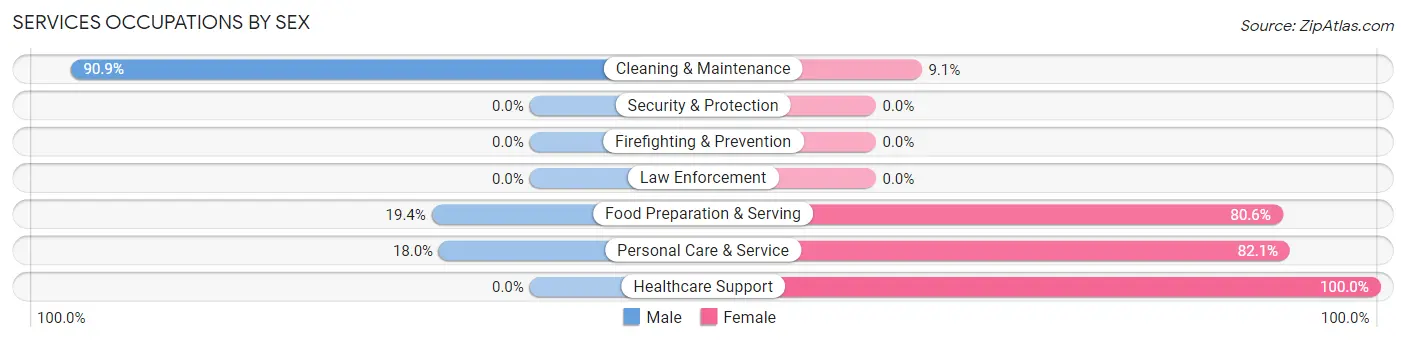 Services Occupations by Sex in Lake Tansi