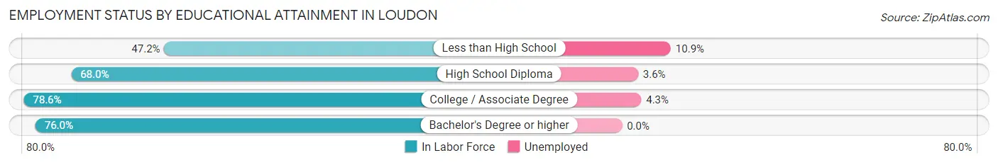 Employment Status by Educational Attainment in Loudon