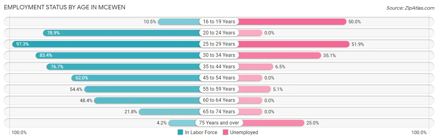 Employment Status by Age in McEwen